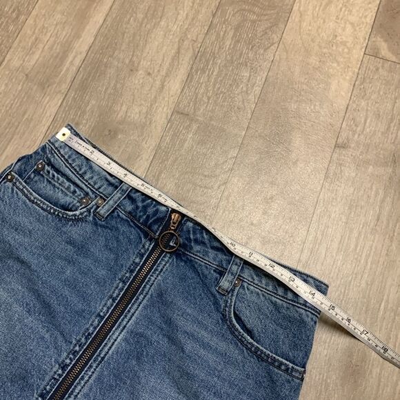 Womens We The Free Frayed Full Zip Denim Jean‎ Mini Skirt - Picture 6 of 6